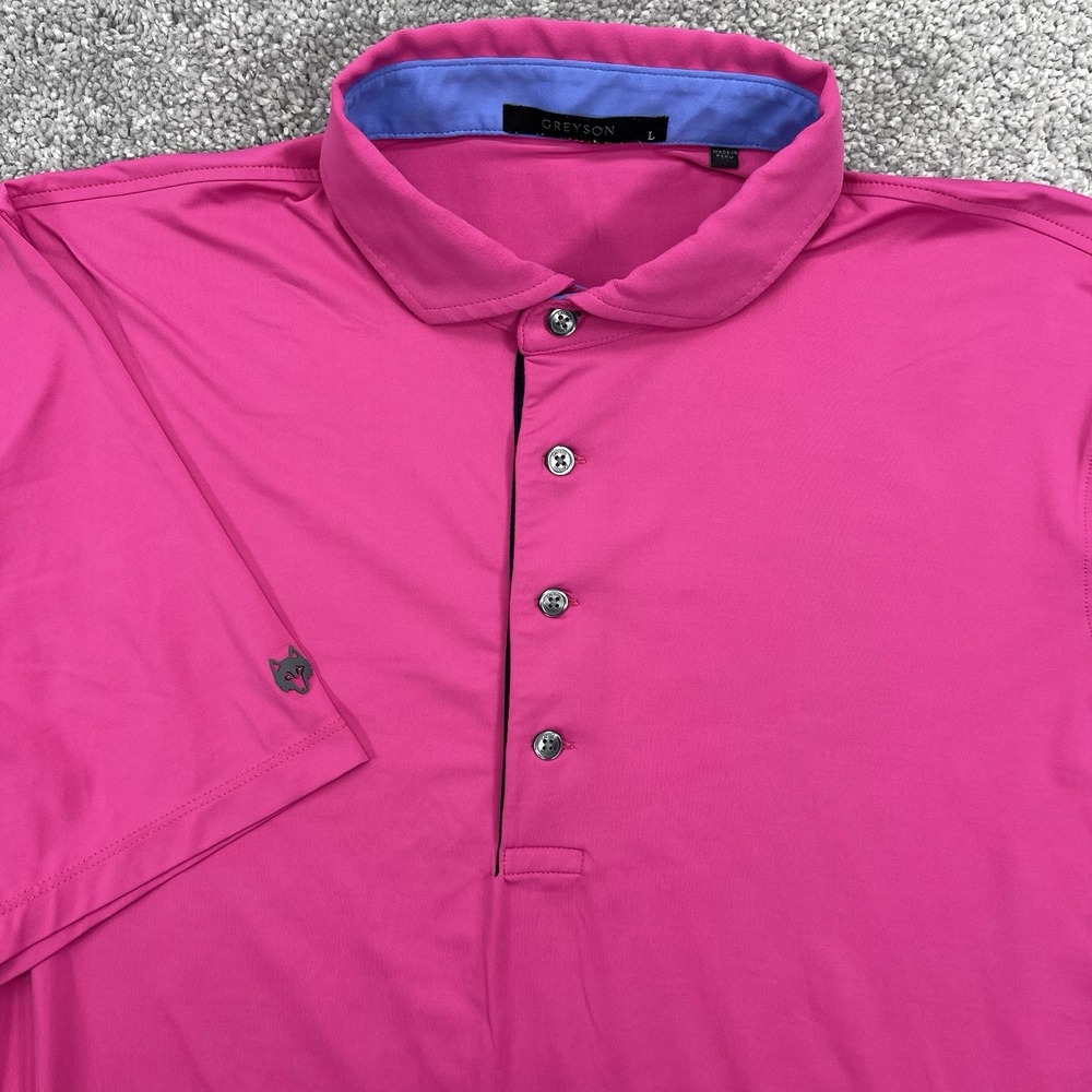 Greyson Shirt Mens Large Hot Pink Cayuse Polo Short Sleeve Athletic Golf